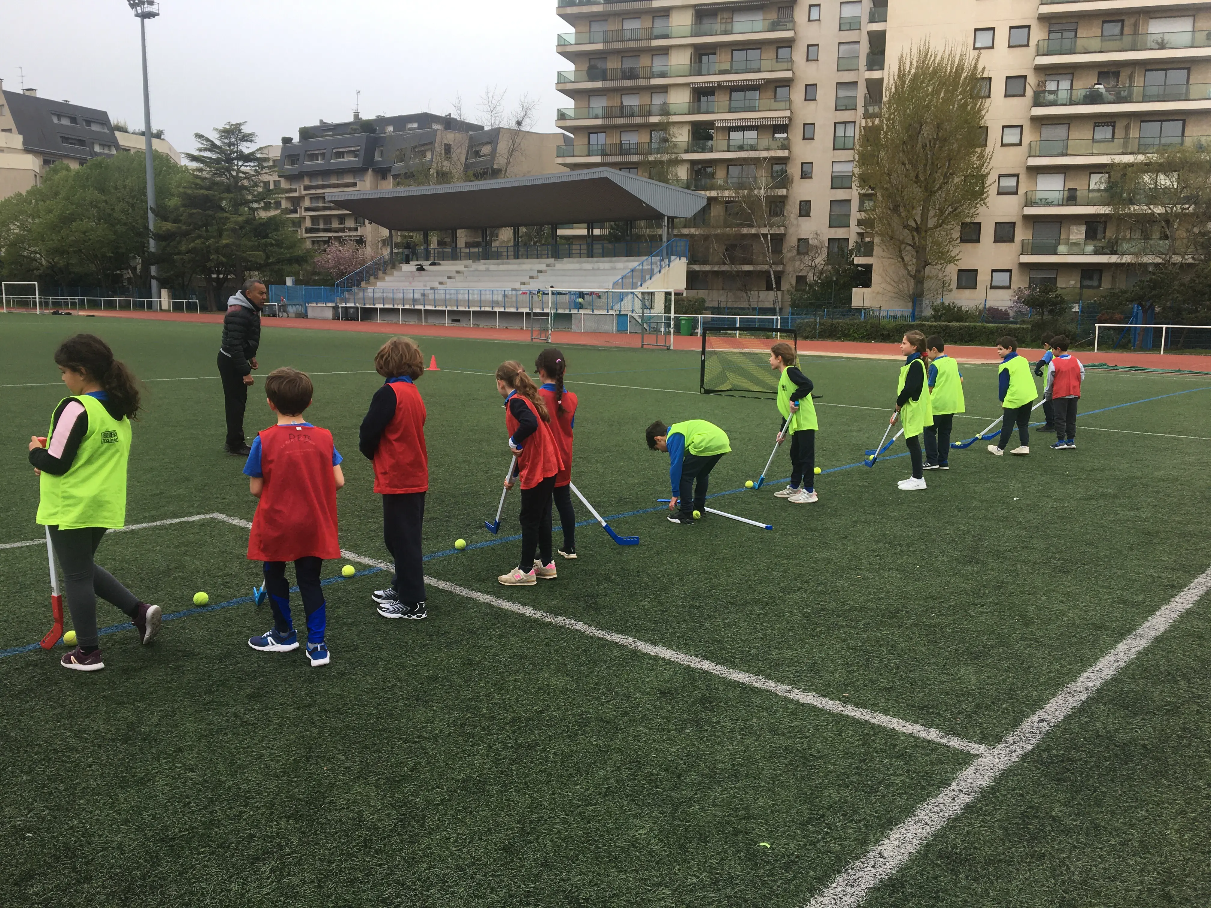 Children playing cricket