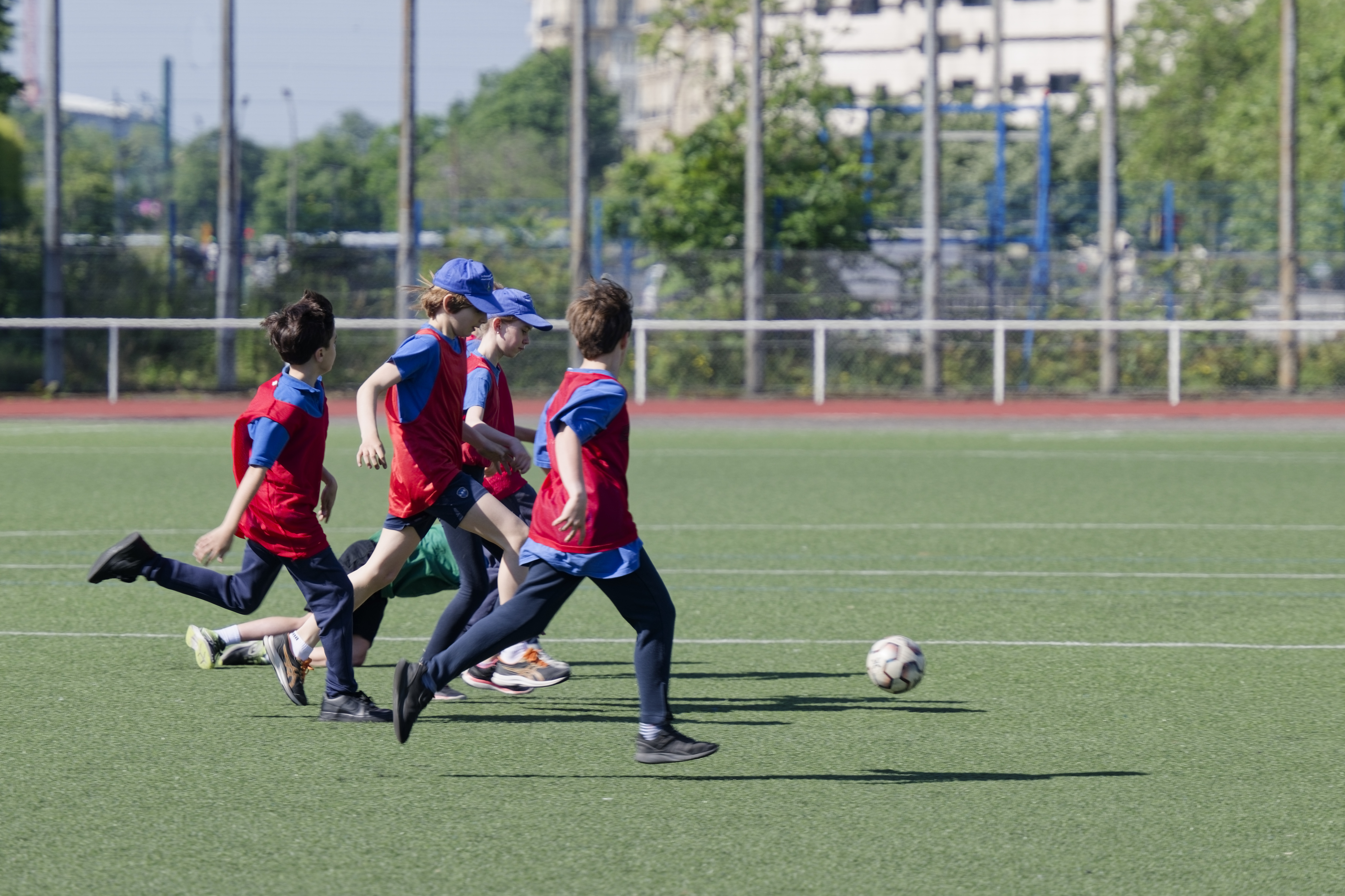 Children playing football